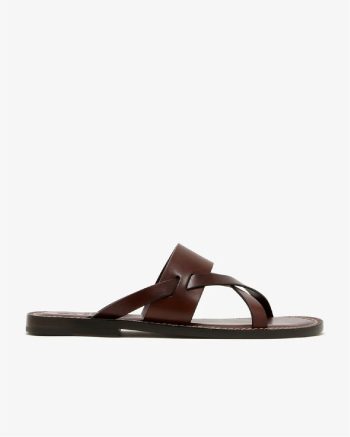 Men's Crisscross Toe-Loop Leather Sandal